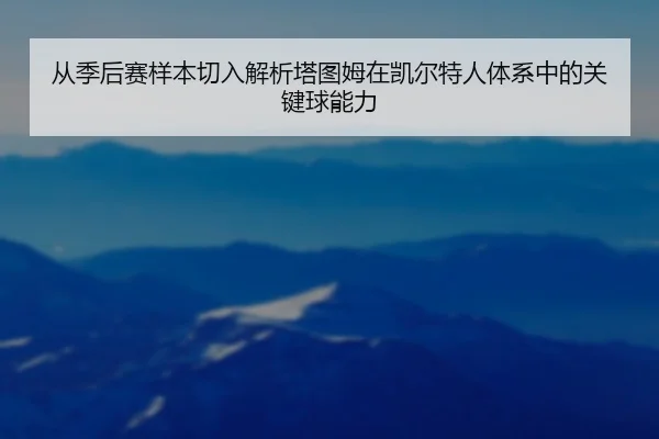 从季后赛样本切入解析塔图姆在凯尔特人体系中的关键球能力